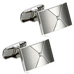 دکمه سردست طلای سفید با نگین الماس تراش برلیان مدل: cdm1246 