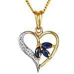 پلاک طلای دو رنگ با نگین الماس تراش برلیان و یاقوت کبود: مدل npdf13139