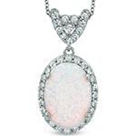 پلاک طلای سفید با نگین الماس تراش برلیان و اپال: مدل npdf13142