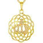 آویز الله طلای زرد با نگین الماس تراش برلیان مدل: gpm1051