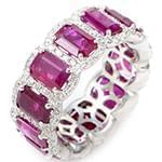 انگشتر زنانه طلای سفید با نگین یاقوت قرمز و الماس تراش برلیان :مدل rgf1592