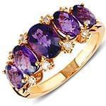 انگشتر زنانه طلای رزگلد با نگین آمتیس و الماس تراش برلیان :مدل rgf1595