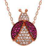 پلاک طلای کودکانه رزگلد با نگین برلیان و یاقوت قرمز طرح کفش دوزک مدل: pgb2138 