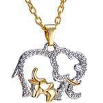 پلاک طلای کودکانه طلای دورنگ با نگین الماس تراش برلیان طرح فیل مدل: pgb2140 