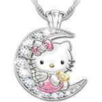 آویز کودکانه طرح کیتی طلای دورنگ با نگین الماس تراش برلیان مدل: pgb2141 