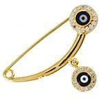 سنجاق سینه طلای نوزاد طلای زرد با نگین الماس تراش برلیان مدل: pgb2143