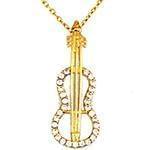 آویز کودکانه طلای زرد با نگین الماس تراش برلیان طرح گیتار مدل: pgb2149