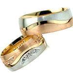 حلقه ازدواج ست طلا با نگین الماس تراش برلیان مدل: srd1565 