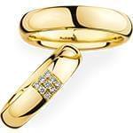 حلقه ازدواج ست طلا زرد با نگین الماس تراش برلیان مدل: srd1567 