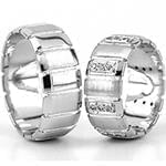 حلقه ازدواج ست طلا سفید با نگین الماس تراش برلیان مدل: srd1569 