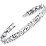 دستبند مردانه طلا سفید با نگین الماس مدل: bdm1042