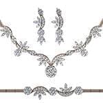 سرویس فلاور طلا و جواهر با نگین الماس تراش برلیان مدل: bset2225