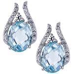 گوشواره طلا با نگین توپاز و الماس تراش برلیان مدل: edf1407