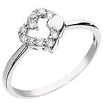 حلقه نامزدی طرح قلب جواهر با نگین الماس تراش برلیان مدل : eng2230 