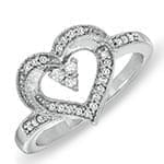 حلقه نامزدی طرح قلب جواهر با نگین الماس تراش برلیان مدل : eng2231