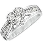 حلقه نامزدی طرح قلب جواهر با نگین الماس تراش برلیان مدل : eng2232