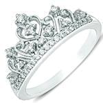 حلقه نامزدی طرح تاج و قلب جواهر با نگین الماس تراش برلیان مدل : eng2235