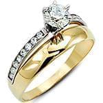 حلقه و پشت حلقه با نگین الماس تراش برلیان طرح سولیتر مدل: RDF1110