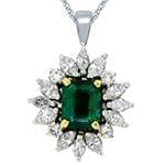 آویز طلا و جواهر با نگین زمرد و الماس تراش برلیان و مارکیز مدل: npdf13108