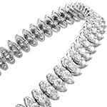 دستبند الماس تراش برلیان با طلای سفید طرح تنیسی مدل: bgd2050