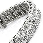 دستبند الماس تراش برلیان با طلای سفید طرح تنیسی مدل: bgd2051