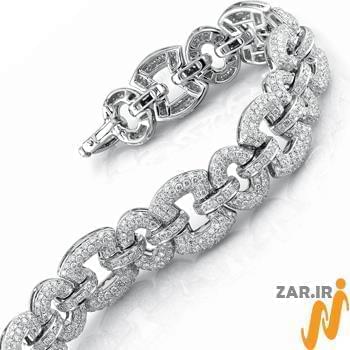 دستبند الماس تراش برلیان با طلای سفید مدل: bgd2053