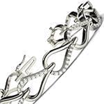 دستبند الماس تراش برلیان با طلای سفید مدل: bgd2054