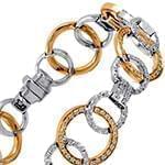 دستبند الماس تراش برلیان با طلای زرد و سفید طرح دوار مدل: bgd2056