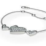 دستبند الماس تراش برلیان با طلای سفید طرح قلب مدل: bgd2058