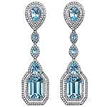 گوشواره زنانه طلا با نگین توپاز و الماس تراش برلیان مدل: edf1420