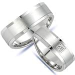 حلقه ازدواج ست عروس و داماد طلا سفید با نگین الماس تراش برلیان مدل: srd1501 