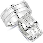 حلقه ازدواج ست عروس و داماد طلا با نگین الماس تراش برلیان مدل: srd1507