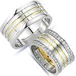 حلقه ازدواج ست عروس و داماد طلا با نگین الماس تراش برلیان مدل: srd1509