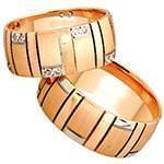 حلقه ازدواج ست طلای رزگلد با نگین الماس تراش برلیان مدل: srd1521