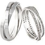 حلقه ازدواج ست طلای سفید با نگین الماس تراش برلیان مدل: srd1526