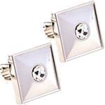 دکمه سردست طلا سفید با نگین الماس تراش برلیان مدل: cdm1203