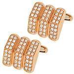 دکمه سردست طلای رزگلد با نگین الماس تراش برلیان مدل: cdm1207