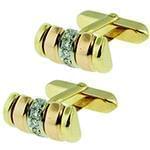 دکمه سردست طلا با نگین الماس تراش برلیان مدل: cdm1209