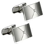 دکمه سردست طلا سفید با نگین الماس تراش برلیان مدل: cdm1217