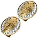 دکمه سردست طلا زرد با نگین الماس تراش برلیان مدل: cdm1223