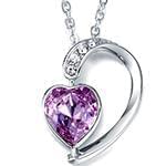 آویز طلا و جواهر با نگین آمتیس و الماس تراش برلیان مدل قلب نیمه مدل: npdf13109