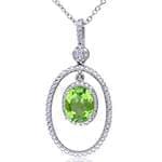 پلاک طلا و جواهر با نگین زبرجد و الماس تراش برلیان مدل: npdf13126