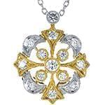 پلاک طلای زرد و سفید با نگین الماس تراش برلیان: مدل pdb2230