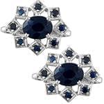 دکمه سردست طلا سفید با نگین یاقوت کبود طرح رجال مدل: cdm1228