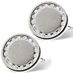 دکمه سردست طلا سفید با نگین الماس تراش برلیان مدل: cdm1237