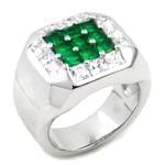 مدل انگشتر با رکاب طلای سفید و نگین زمرد و الماس تراش برلیان: مدل rgm1520