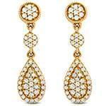 گوشواره طلا و جواهر با نگین الماس تراش برلیان مدل: ebf2176