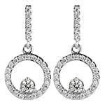 گوشواره طلا و جواهر با نگین الماس تراش برلیان مدل: ebf2177