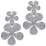 گوشواره طلا و جواهر با نگین الماس تراش برلیان طرح گل مدل: ebf2183