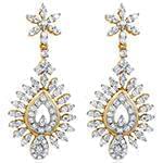 گوشواره طلا و جواهر با نگین الماس تراش برلیان مدل: ebf2184